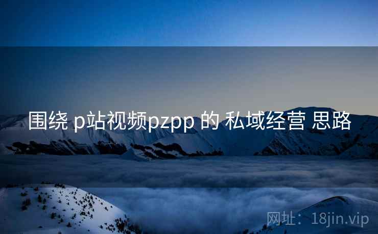 围绕 p站视频pzpp 的 私域经营 思路
