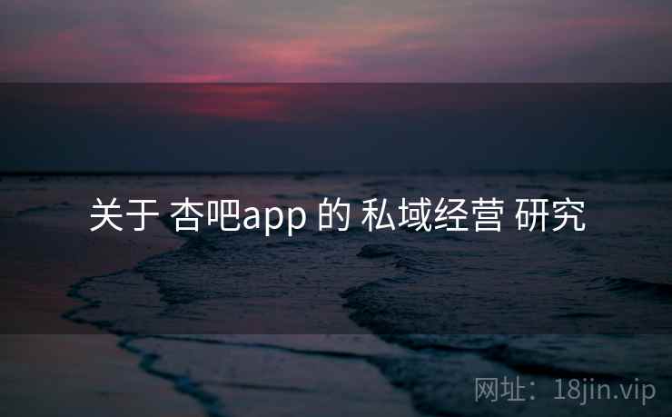 关于 杏吧app 的 私域经营 研究 关于 杏吧app 的 私域经营 研究